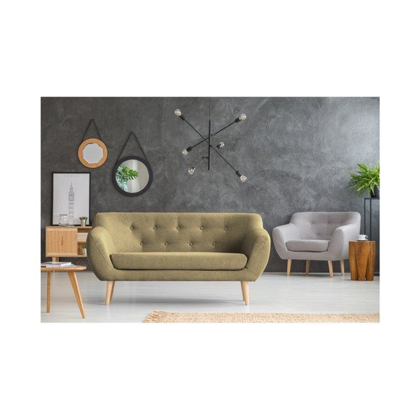 Hnedá dvojmiestna pohovka so svetlými nohami Mazzini Sofas Sicile-image-4
