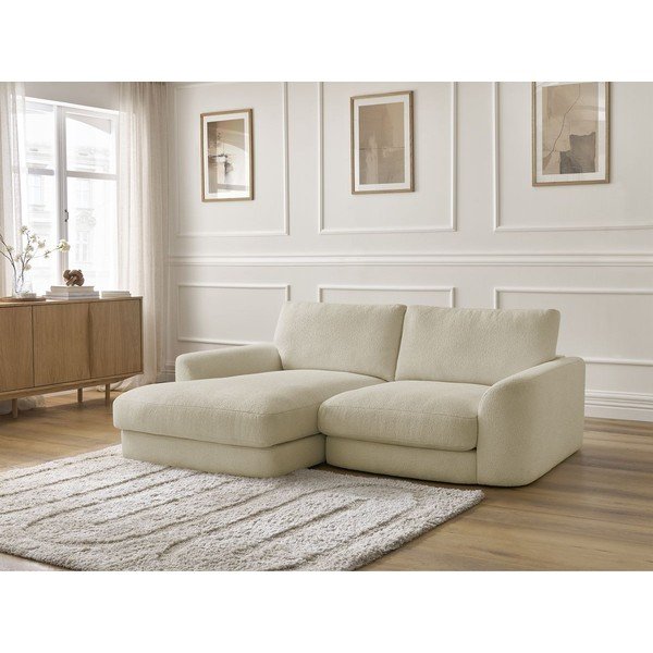 Béžová rohová pohovka z textílie buklé (ľavý roh/s leňoškou) Leonore – Bobochic Paris-image-4