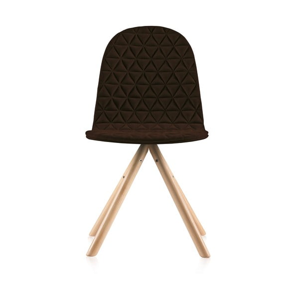 Hnedá stolička s prírodnými nohami IKER Mannequin Triangle