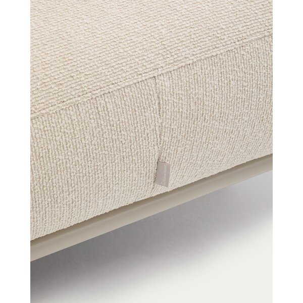 Béžová podnožka z textílie buklé Aurum – Kave Home-image-3