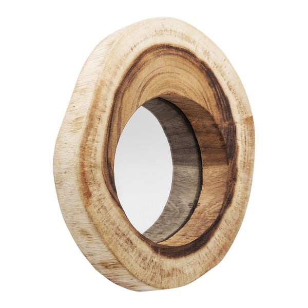 Nástenné zrkadlo z teakového dreva Kare Design Root, Ø 30 cm
