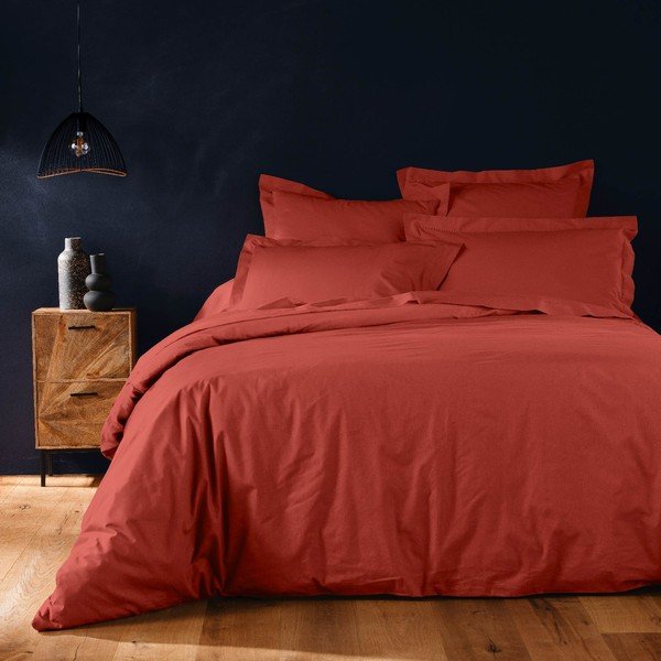 Bavlnená obliečka na perinu na dvojlôžko/predĺžená v tehlovej farbe 240x220 cm Lina – douceur d'intérieur-image-1