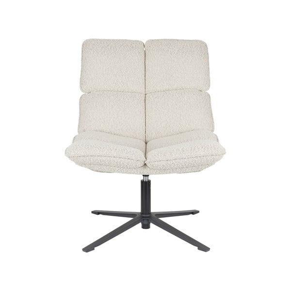 Krémové otočné kreslo z textílie buklé Bros – White Label-image-2