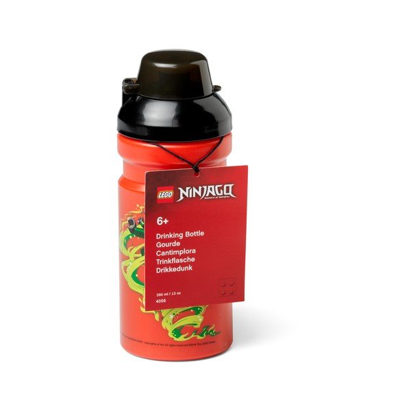 Červená fľaša na vodu s čiernym vekom LEGO® Ninjago, 390 ml-image-2