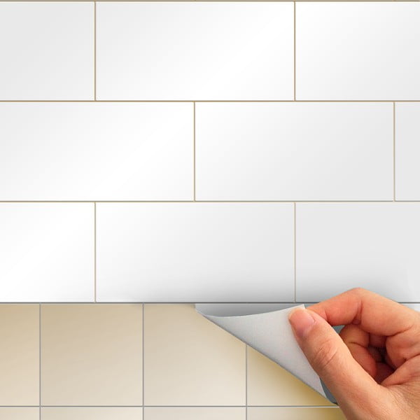 Súprava samolepiek na kachličky 30 ks 20x10 cm Subway Tiles White - Ambiance-image-3