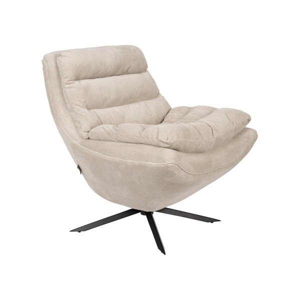 Biele zamatové kreslo Vince – Dutchbone