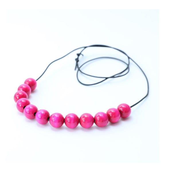 Ružový drevený dlhý náhrdelník Ko-ra-le Long