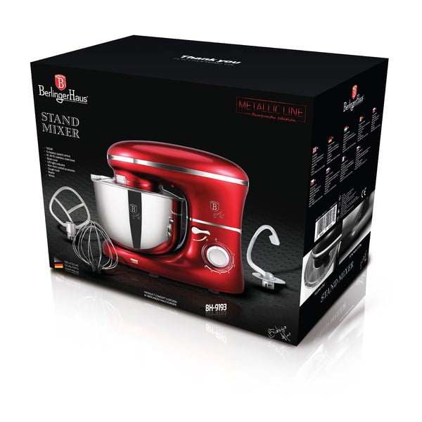 Červený kuchynský robot Burgundy Metallic Line - BerlingerHaus-image-4