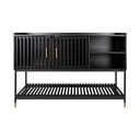 Čierna komoda z borovicového dreva Leitmotiv Marve, 120 x 80 cm