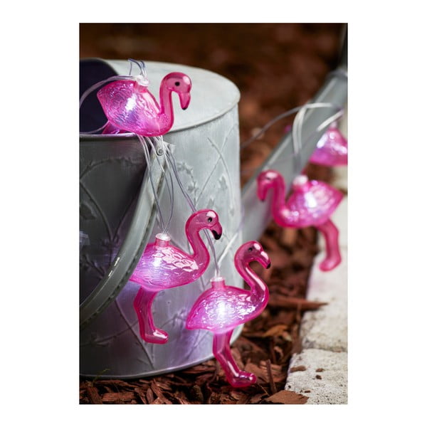 Farebná solárna svetelná LED reťaz Best Season Funlight Flamingos