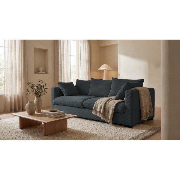 Sivá menčestrová pohovka 220 cm Comfy – Scandic-image-1