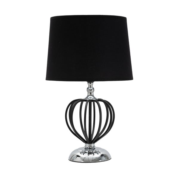 Stolová lampa s textilným tienidlom v čierno-striebornej farbe (výška 44,5 cm) Darčeky – Mauro Ferretti