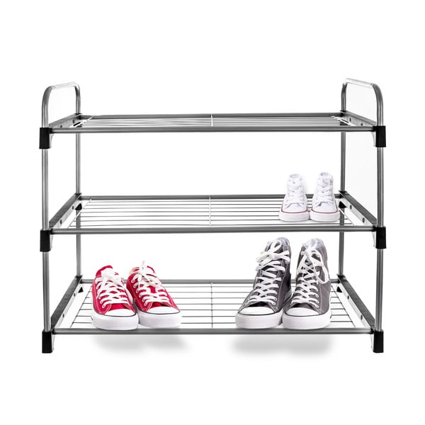 Kovový stojan na topánky v striebornej farbe - Orion-image-2