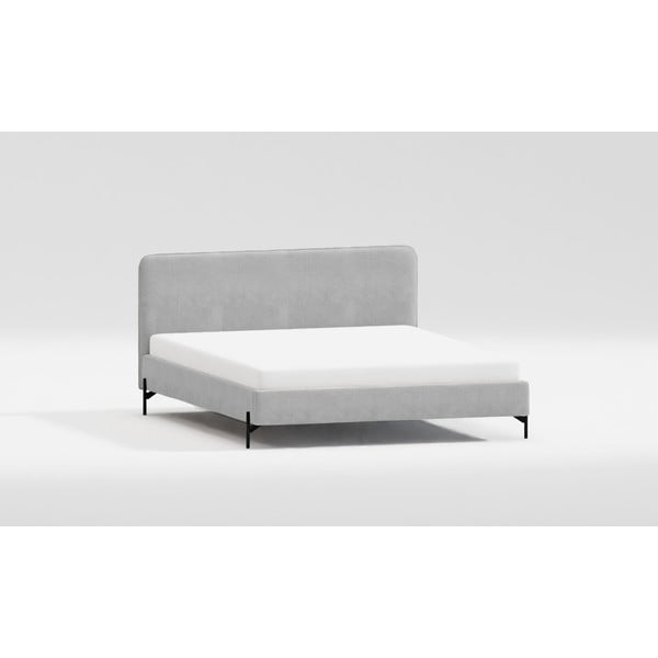 Svetlosivá čalúnená dvojlôžková posteľ s roštom 160x200 cm Barker – Ropez-image-4