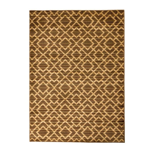 Hnedý vysokoodolný koberec Floorita Inspiration Garro, 140 x 195 cm