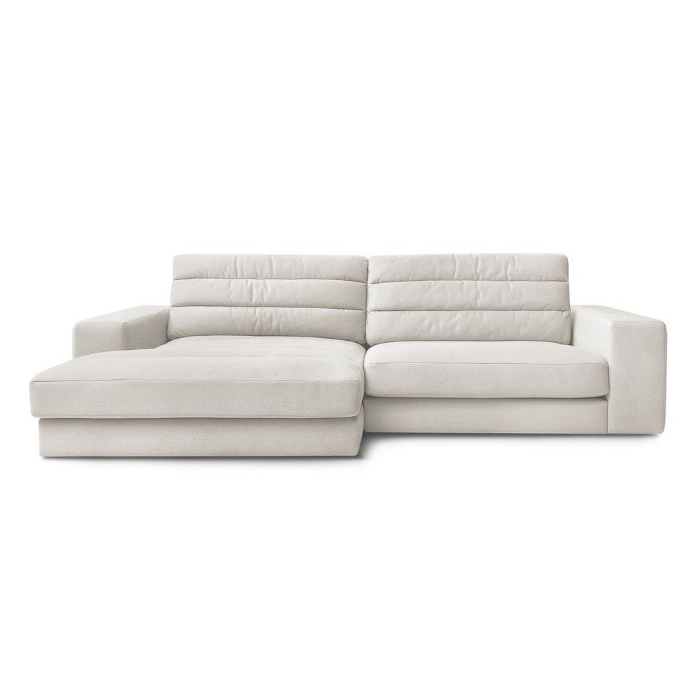 Béžová zamatová rohová pohovka (ľavý roh/s leňoškou) Sierra – Bobochic Paris