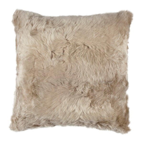 Béžový vlnený vankúš z ovčej kožušiny Auskin Ewan, 50 × 50 cm