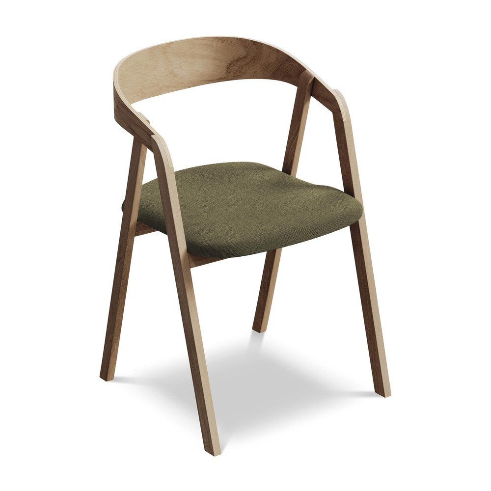 Zelené jedálenské kreslo z masívneho dreva Erika – Makamii