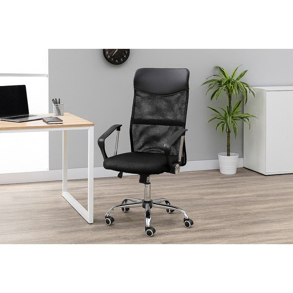 Čierna čalúnená kancelárska stolička Arco – Bonami Essentials-image-1