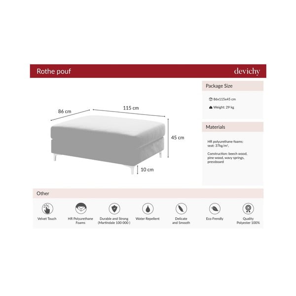 Tmavomodrá zamatová podnožka Devichy Rothe-image-4