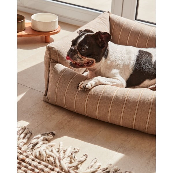 Hnedý pelech pre psov 60x60 cm Toby - Kave Home-image-1