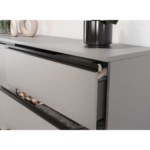 Sivá nízka komoda 135x91 cm Bastia – Germania-image-3
