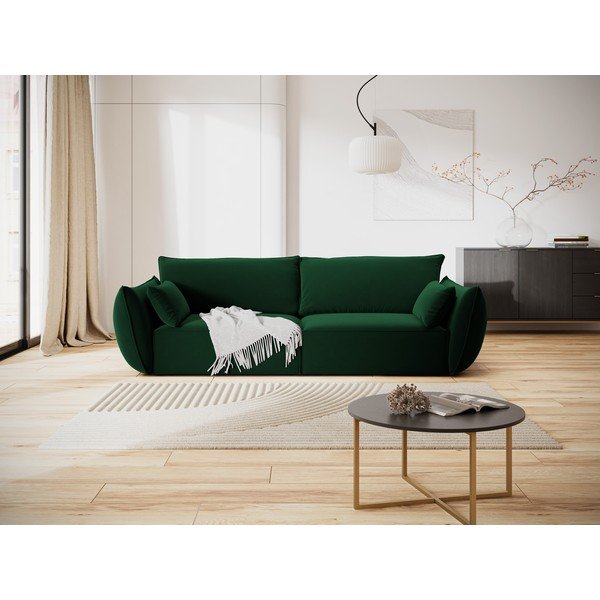Tmavozelená zamatová pohovka 208 cm Vanda – Mazzini Sofas-image-1