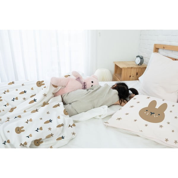 Detská obliečka na jednolôžko z bavlneného saténu 135x200 cm Sweet Bunnies – Butter Kings-image-1