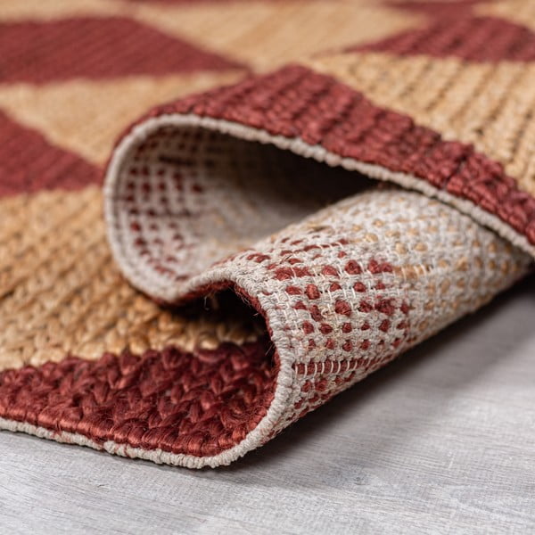 Ručne tkaný koberec s prímesou juty v terakotovej farbe 120x170 cm Effie Diamond – Flair Rugs-image-3