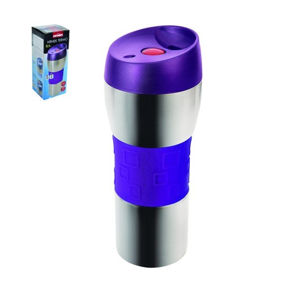 Fialový antikoro termohrnček s vekom Orion, 400 ml