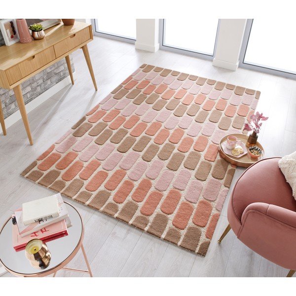 Oranžový vlnený koberec Flair Rugs Fossil, 160 x 230 cm-image-4