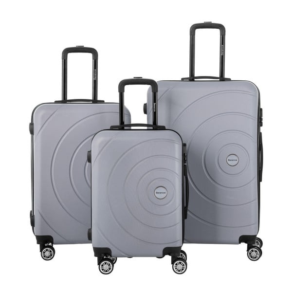 Sada 3 sivých cestovných kufrov Berenice Circle