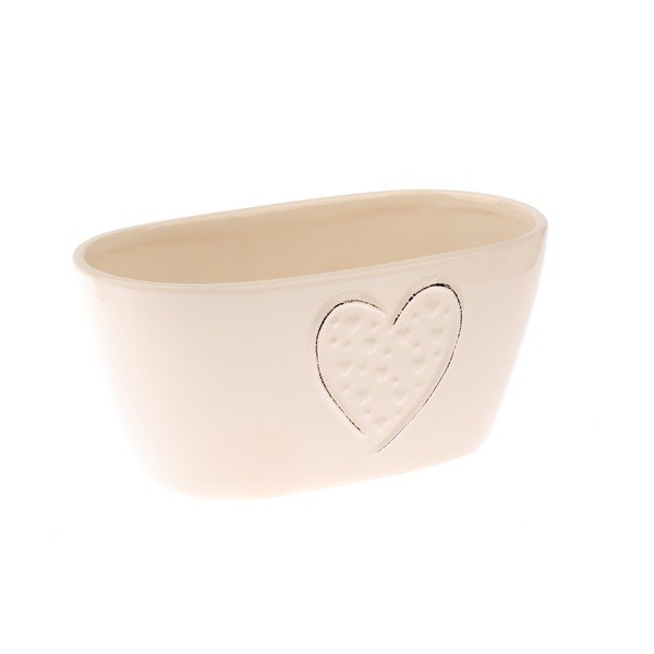 Krémový keramický kvetináč Dakls