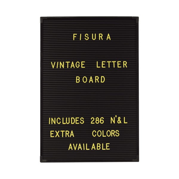 Sada 286 žltých písmen na tabuľu Fisura Vintage