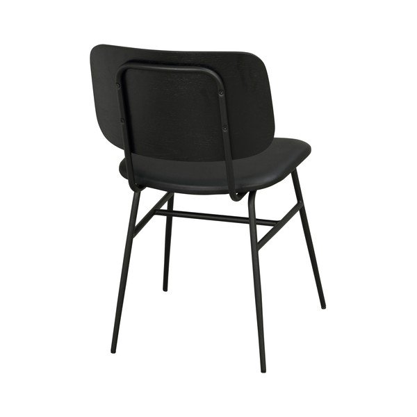 Čierna jedálenská stolička s čiernym mäkkým sedadlom Rowico Brent-image-3