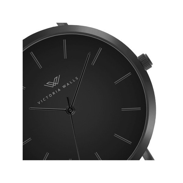 Čierne dámske hodinky s remienkom z chirurgickej ocele Victoria Walls Negro-image-1