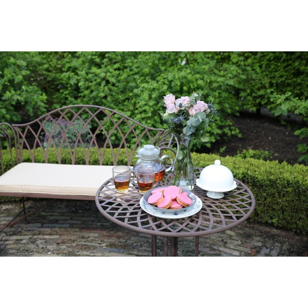 Hnedá kovová záhradná lavica – Esschert Design-image-4