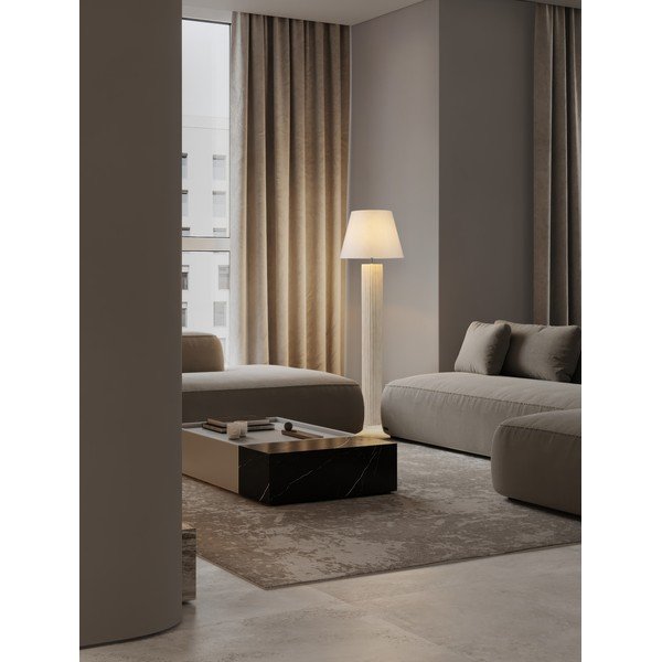 Biela/krémovobiela kamenná stojacia lampa (výška  150 cm) Bacoo – Nova Luce-image-1
