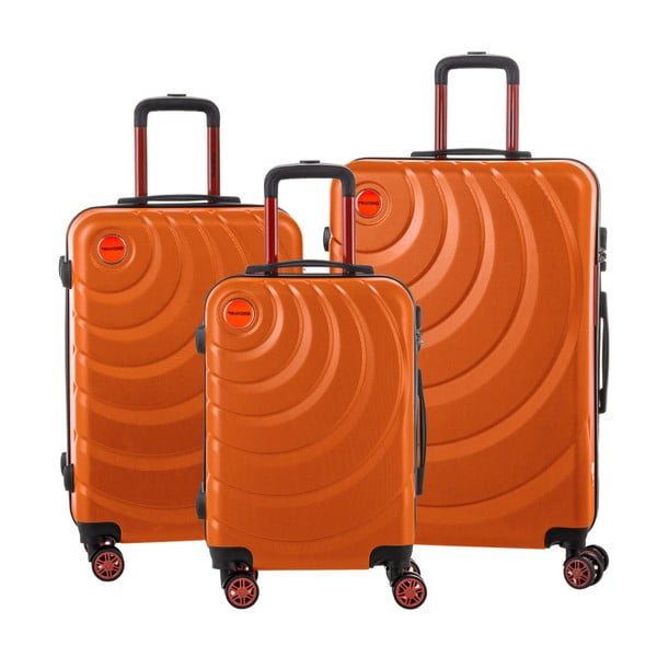 Sada 3 oranžových cestovných kufrov Murano Manhattan