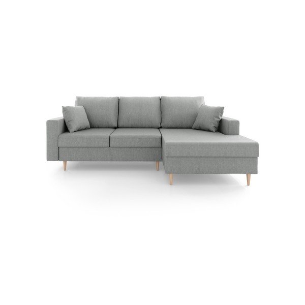 Sivá rozkladacia pohovka s úložným priestorom Mazzini Sofas Aubrieta, pravý roh-image-3
