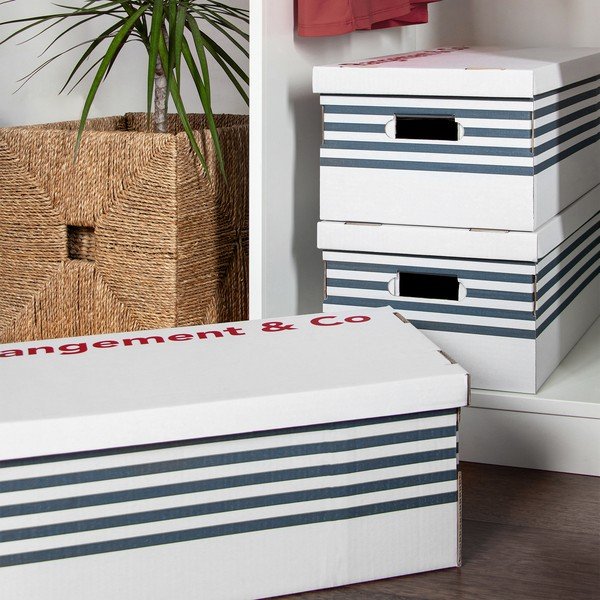 Súprava 3 úložných škatúľ Compactor Marinieres-image-1