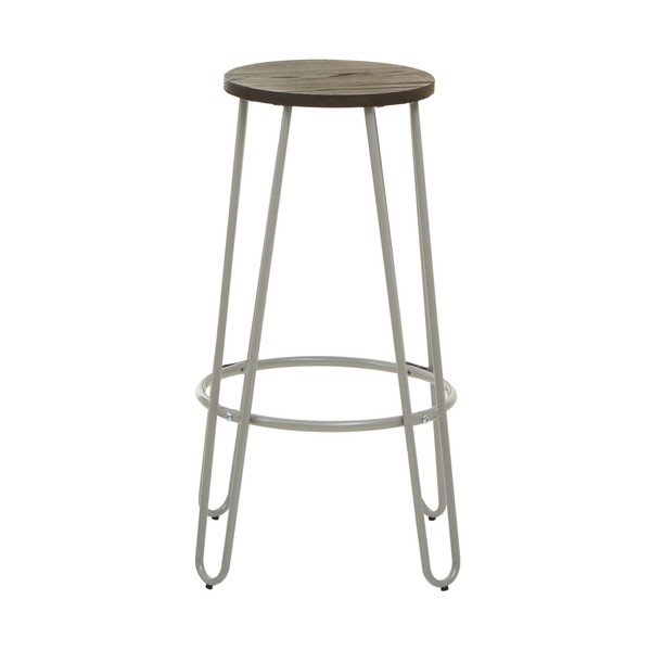 Sivá/v tmavo prírodnej farbe barová stolička z brestového dreva (výška sedadla 75 cm) District – Premier Housewares-image-2