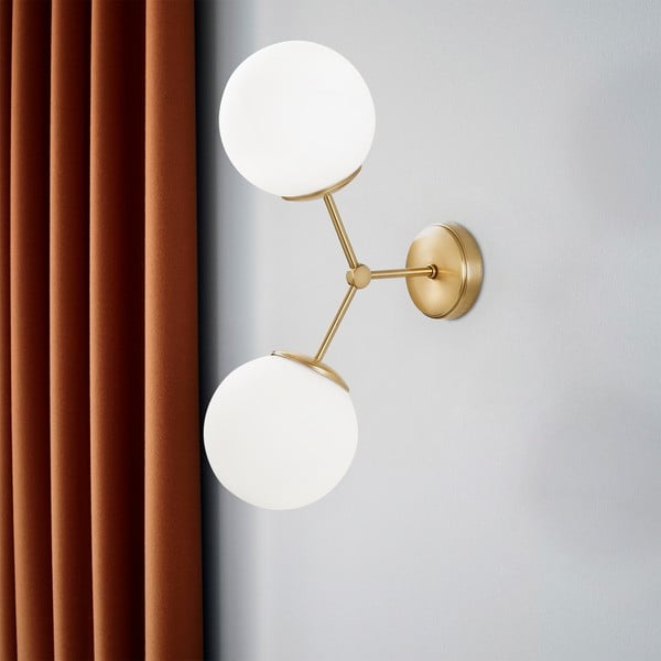 Nástenné svietidlo v bielo-zlatej farbe Opviq lights Damar-image-1