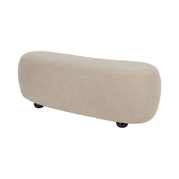 Béžová polstrovaná lavica z textílie buklé Noxx – White Label-image-3