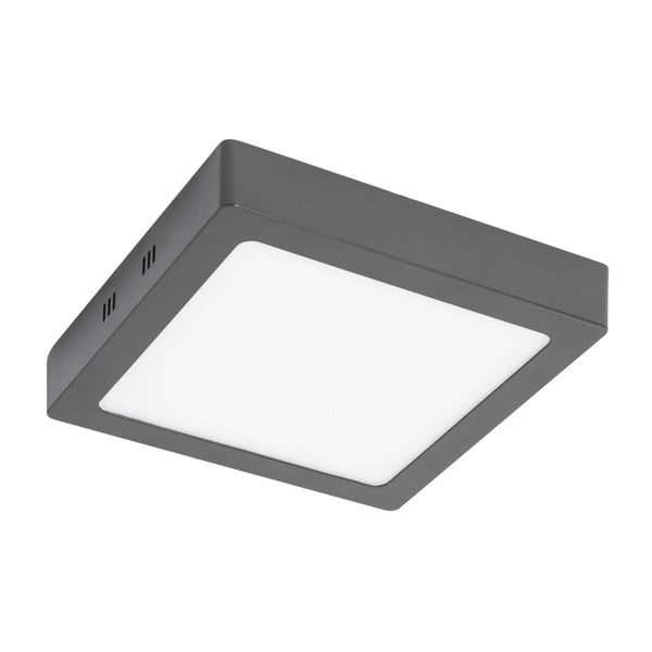 Sivé štvorcové stropné svietidlo SULION, 22,5 × 22,5 cm
