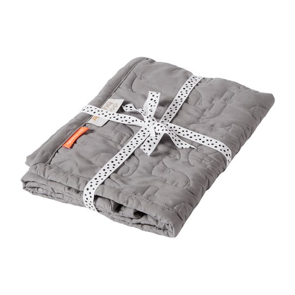 Sivá detská deka Done by Deer Contour, 80 × 100 cm