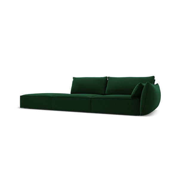 Tmavozelená zamatová pohovka pravý roh 264 cm Vanda – Mazzini Sofas-image-2
