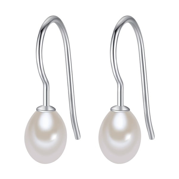 Biele perlové náušnice v tvare slzy Chakra Pearls