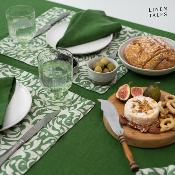 Ľanové prestieranie 35x45 cm Evergreen Damask – Linen Tales-image-1