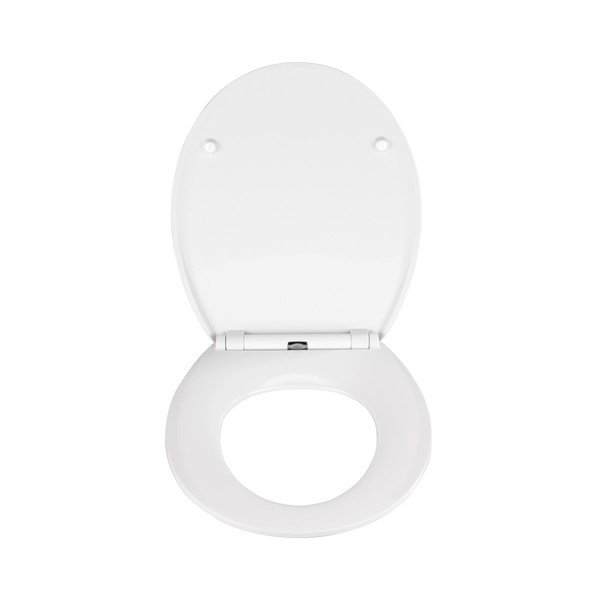 Biele WC sedadlo s jednoduchým zatváraním Wenko Mora, 44,5 x 37 cm-image-2